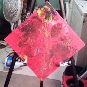 10" x 10" pour painting by Brandi